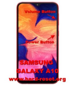 samsung a10 hard reset key